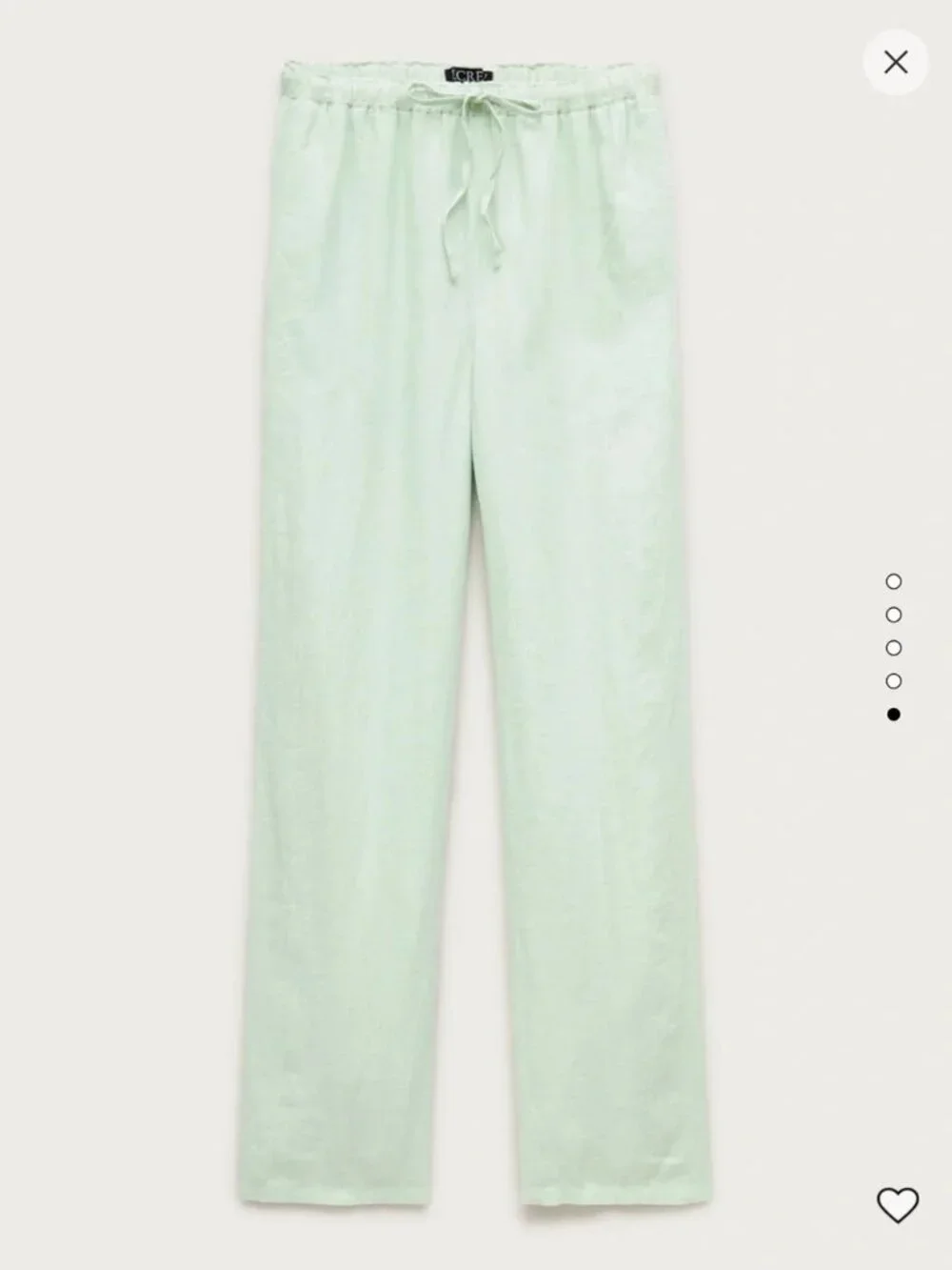 NWT J. Crew Soleil Pant in Linen, Mint Green, Size Small